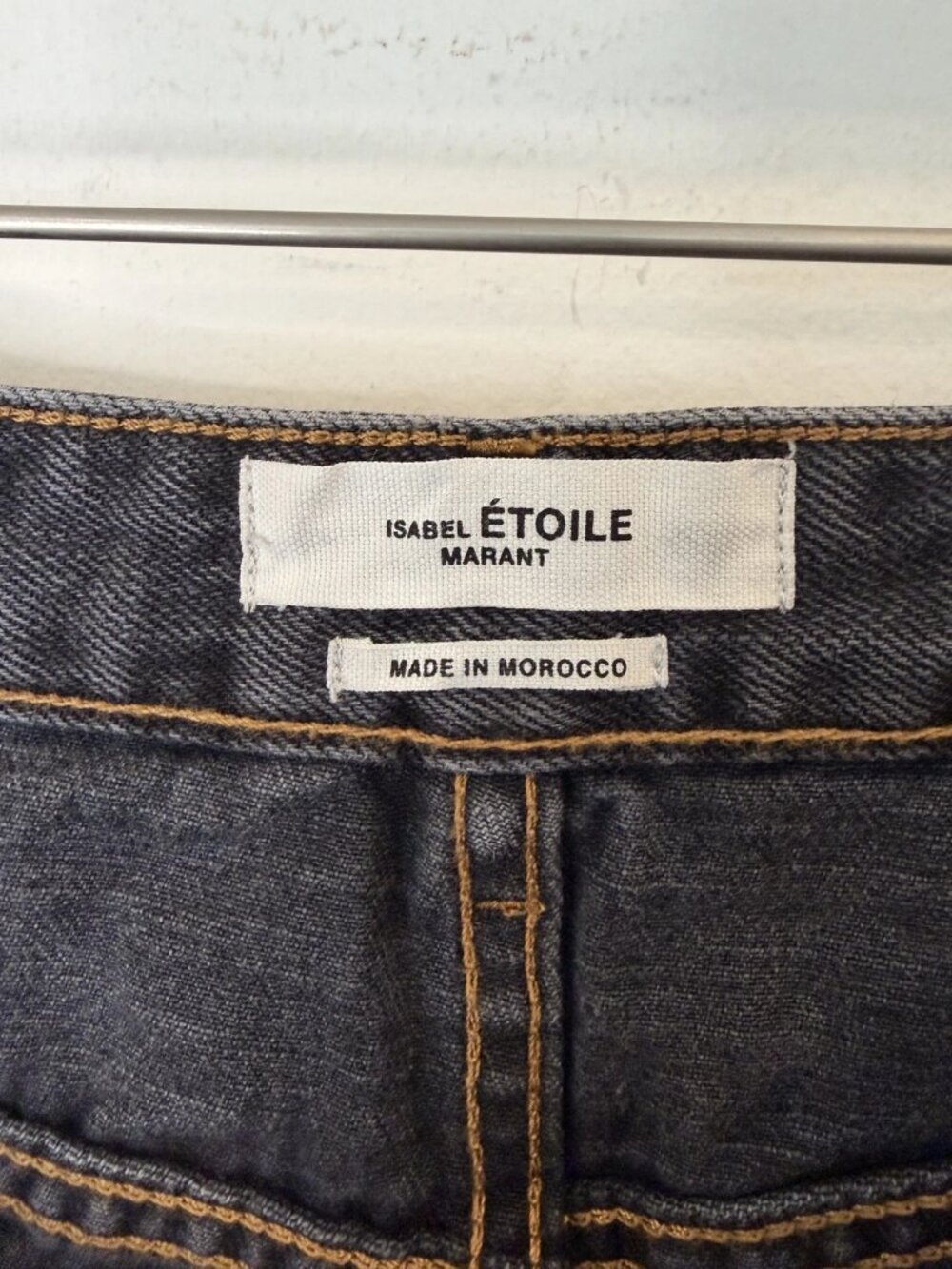 Isabel Marant Étoile Celsa Denim Shorts 42 US 10 Faded Black Decorative Distress - Picture 10 of 12
